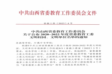 喜报！我校连续四届荣获省委教育工委“文明校园”荣誉称号