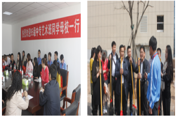 实验班学生代表迎接优秀毕业生返校